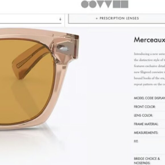 OLIVER PEOPLES MERCEAUX SQUARE SUN IN CHAMPAGNE PHOTOCHROMIC (OV5498SU) MSRP$619 main image 5